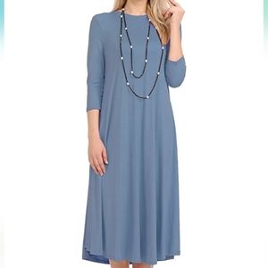 iconic luxe Women's A-Line Swing Trapeze Midi Dress